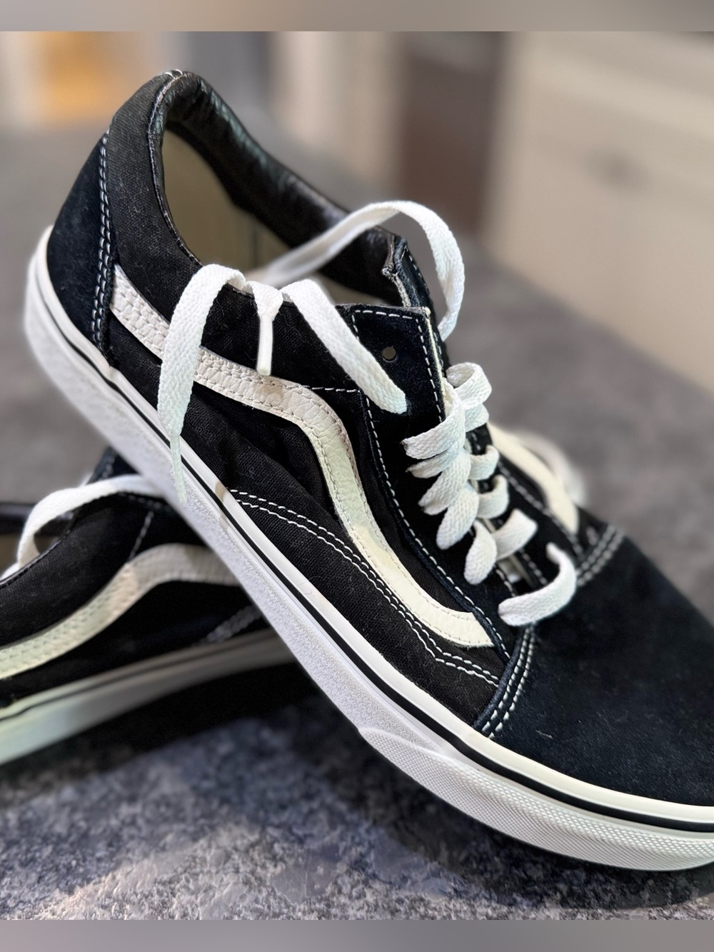 Vans Black and White Old Skool Low Top Sneakers